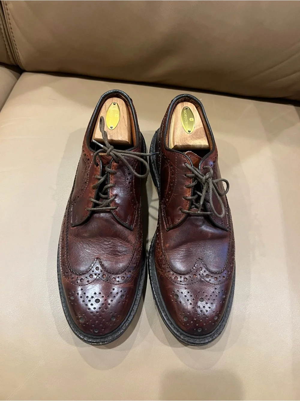 Allen Edmonds Brown Leather Wingtip Brogue Oxfords